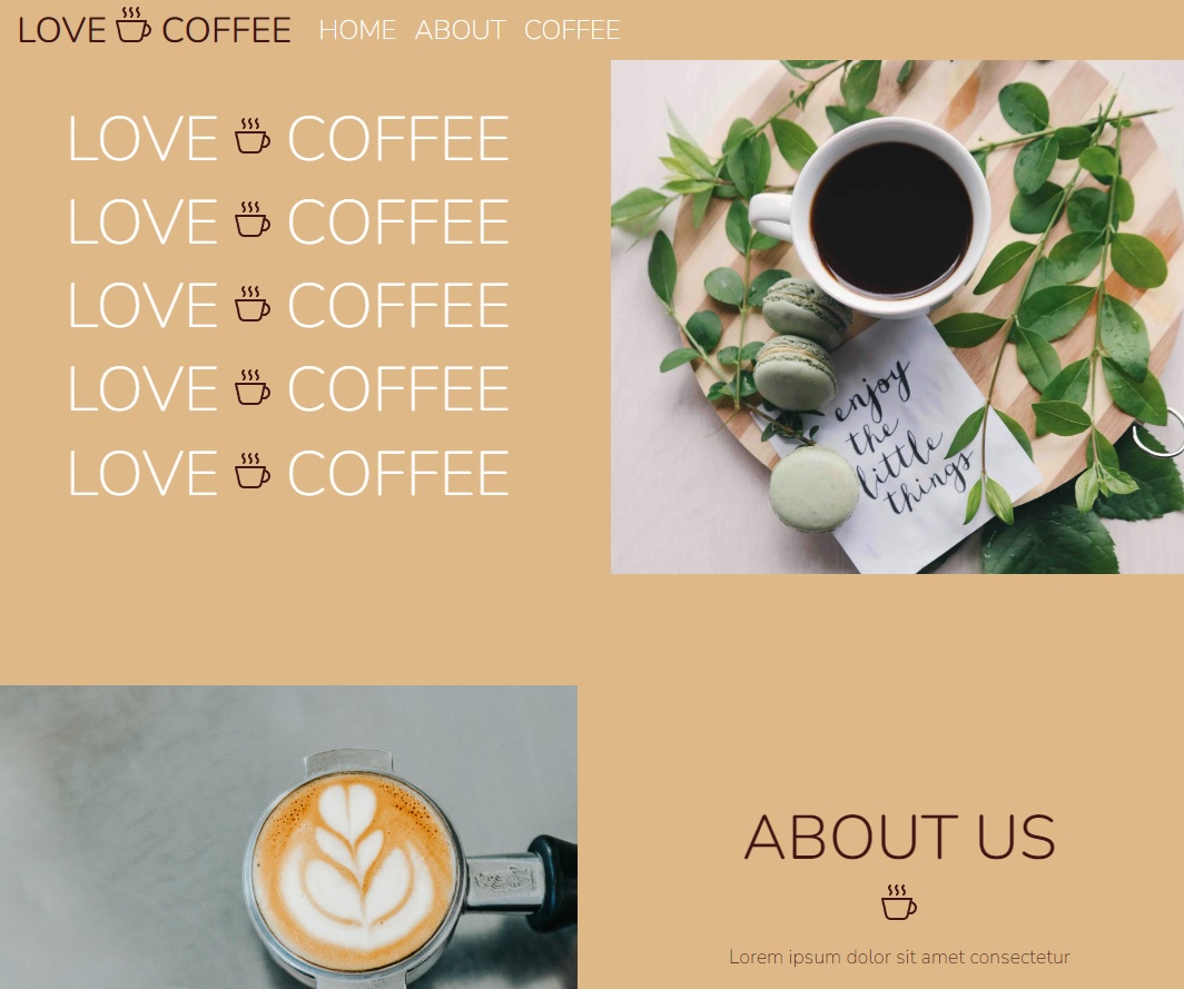 Coffeeshop landing page preview